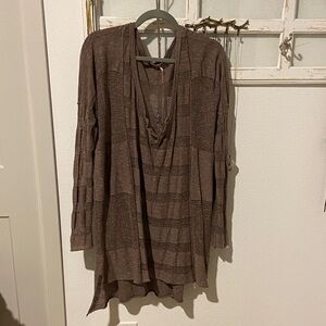 Free People Brown Long Sleeve Tunic